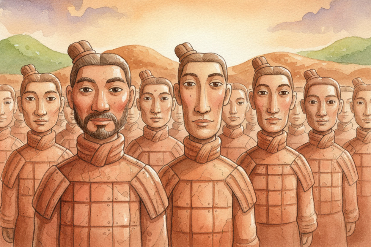 Why make each one unique? Historians think the artisans may have modeled the faces on real soldiers in Qin's actual army