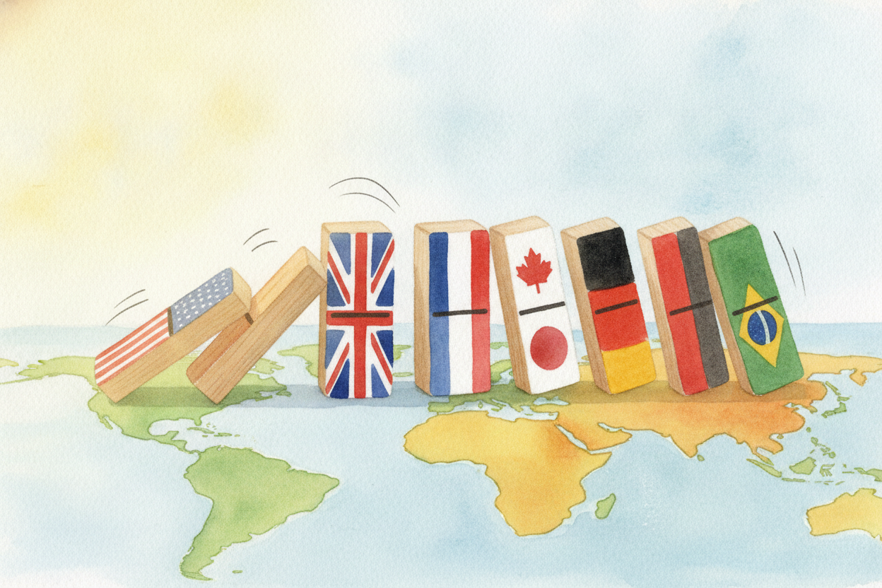Country by country, the dominoes began to fall. ++New Zealand++ let women vote first, way back in **1893 — earlier than 