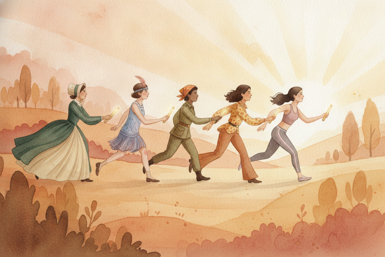So who led the women's suffrage movement? ~~Not one hero, but a long relay team~~ — writers, speakers, marchers, and law
