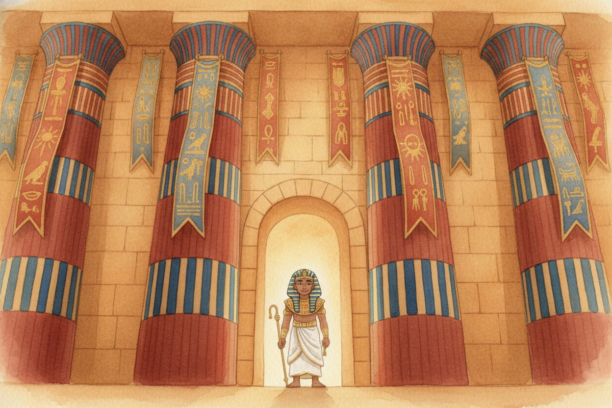 The word "++pharaoh++" originally meant something like "_the great house_" — **the palace itself**. Over time, people st