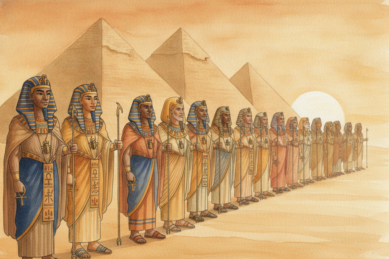 ~~So who were the pharaohs?~~ They were Egypt's rulers — believed to be **living links to the gods**, *sworn to keep the