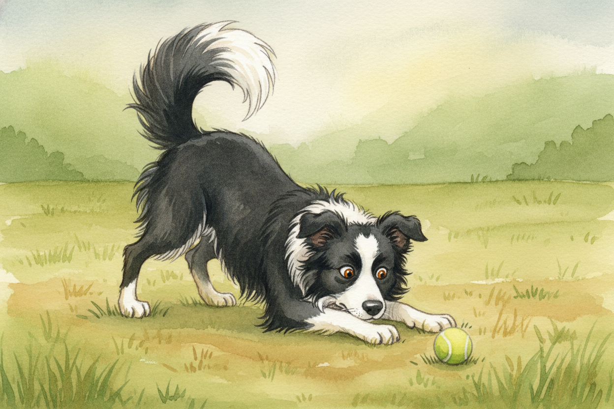 The next time you see a ++Border Collie++ staring intensely at a ball, **eyes locked, body vibrating with focus**, you'l