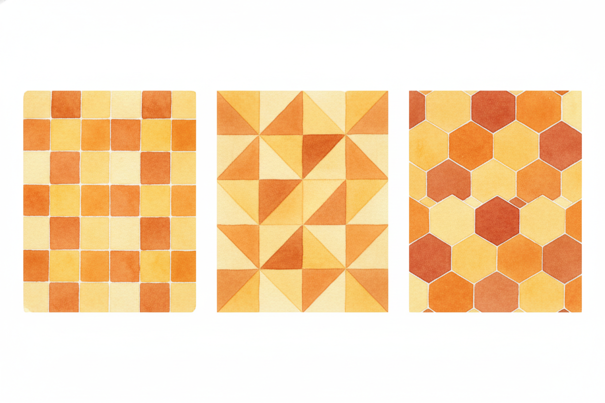 ~~Let's say~~ you want to tile a floor with shapes that fit together perfectly, **no gaps**. You could use squares — _th