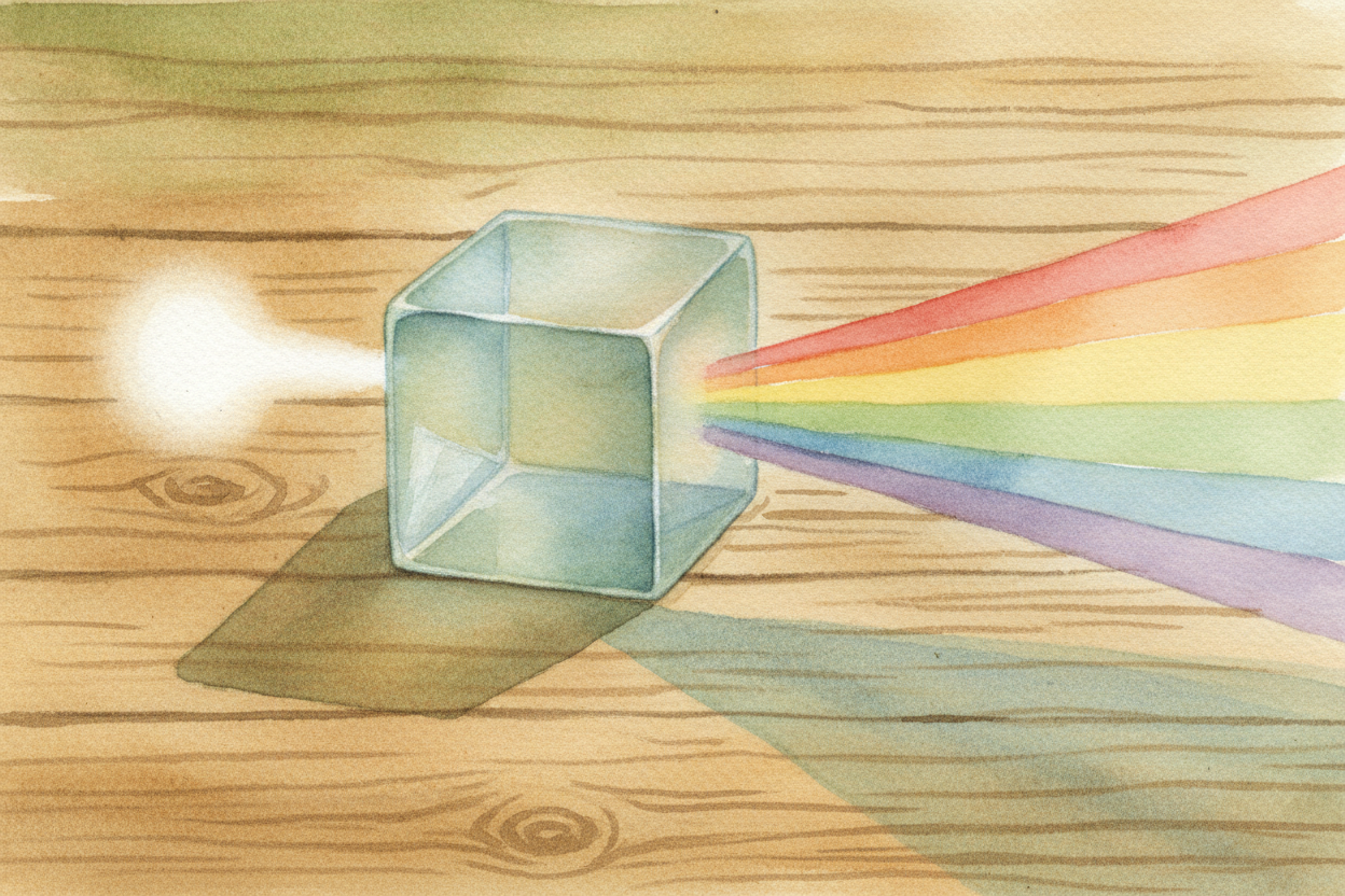 ~~Here's the twist~~ most people never hear. Sunlight isn't really one color — it's **a whole crowd of colors blended to