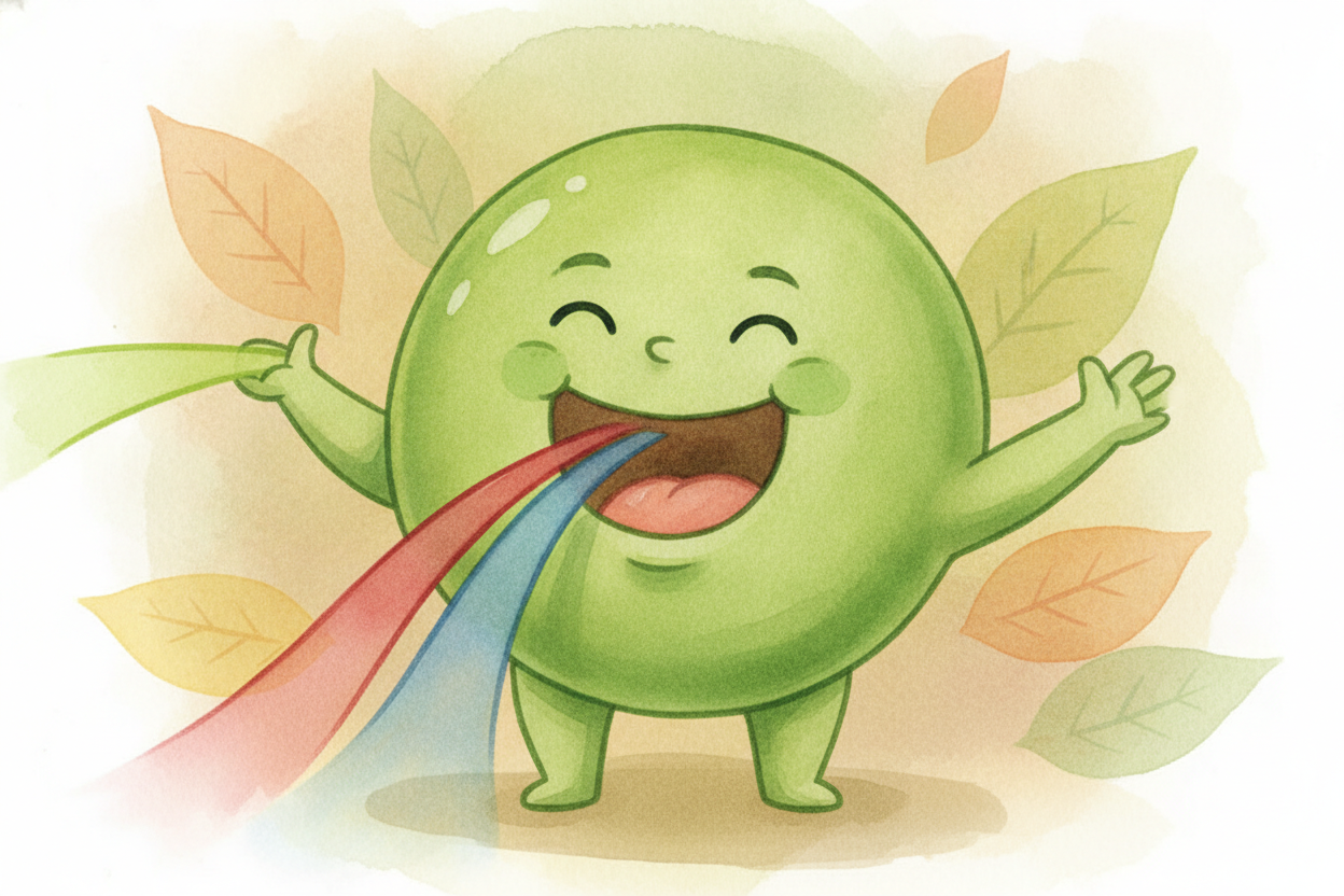 ++Chlorophyll++ is a **picky eater**. Out of that whole crowd of colors, it loves to *gobble up the red light and the bl