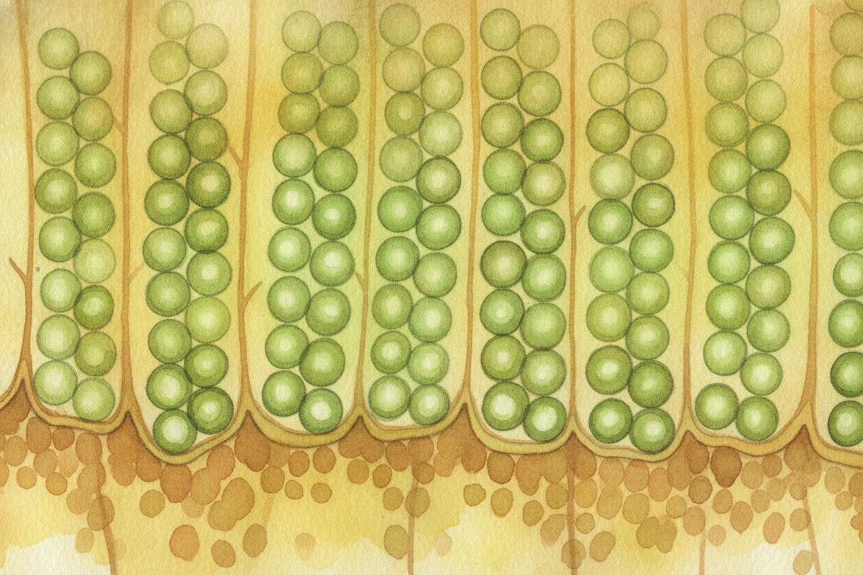 The straw doing the drinking is a pigment called ++chlorophyll++. A pigment is just a substance that catches certain col