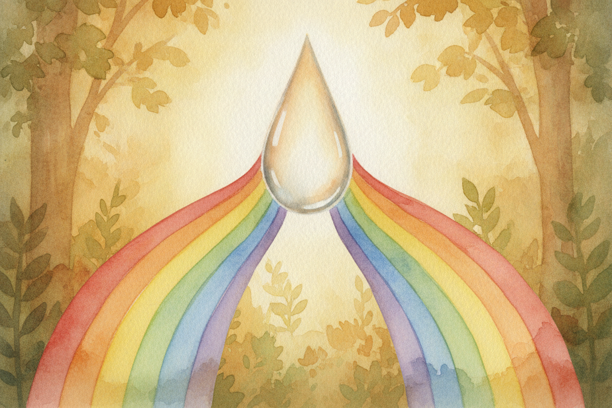 ~~Now here's the surprise.~~ Sunlight looks plain white, but it's **secretly a bundle of every color** mixed together — 