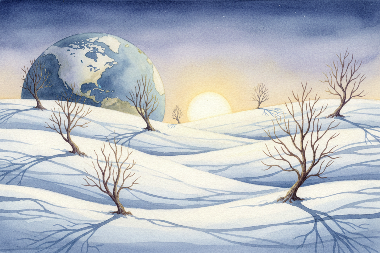 ~~Six months later~~, Earth has swung around to the other side of its orbit — and now your part of the planet tips away 