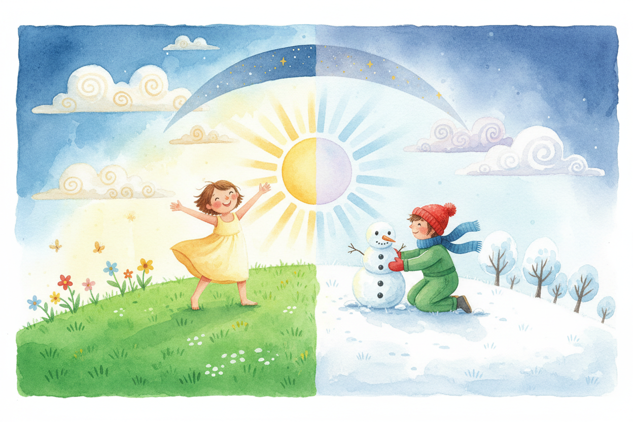 ~~And that's why~~ you can roast marshmallows in July and build snowmen in January — all without Earth moving an inch cl