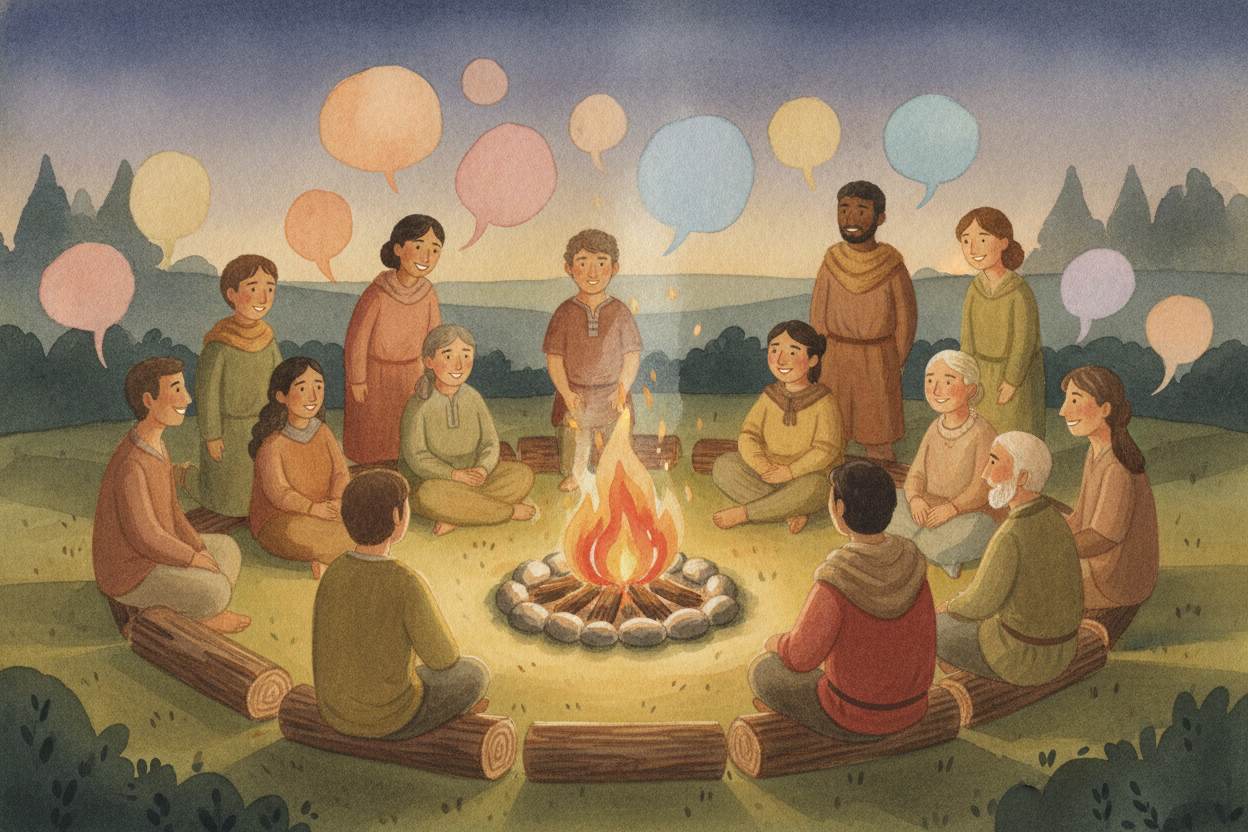 Start small. **A language isn't a rulebook handed down from the sky** — it's a habit a group of people share. They agree