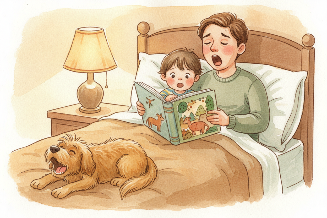 ~~But here's where it gets interesting:~~ **contagious yawning** doesn't work on everyone equally. Toddlers *under age f