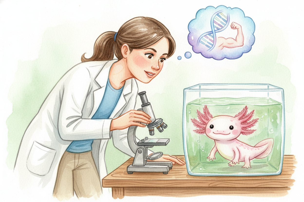 Scientists are obsessed with figuring out how they do it. Humans share a lot of genes with ++axolotls++, but ours are **