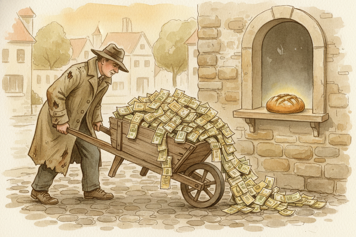 Some countries have tried printing huge amounts anyway. In 1920s ++Germany++, inflation spun so out of control that peop