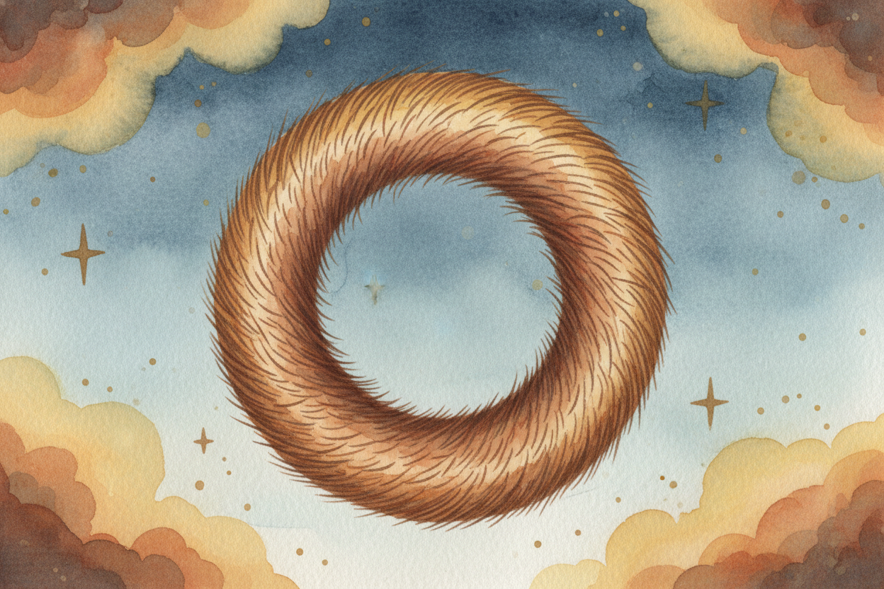 Start with something simpler: a **hairy circle**. Imagine a hoop covered in short *hairs pointing outward like spokes on