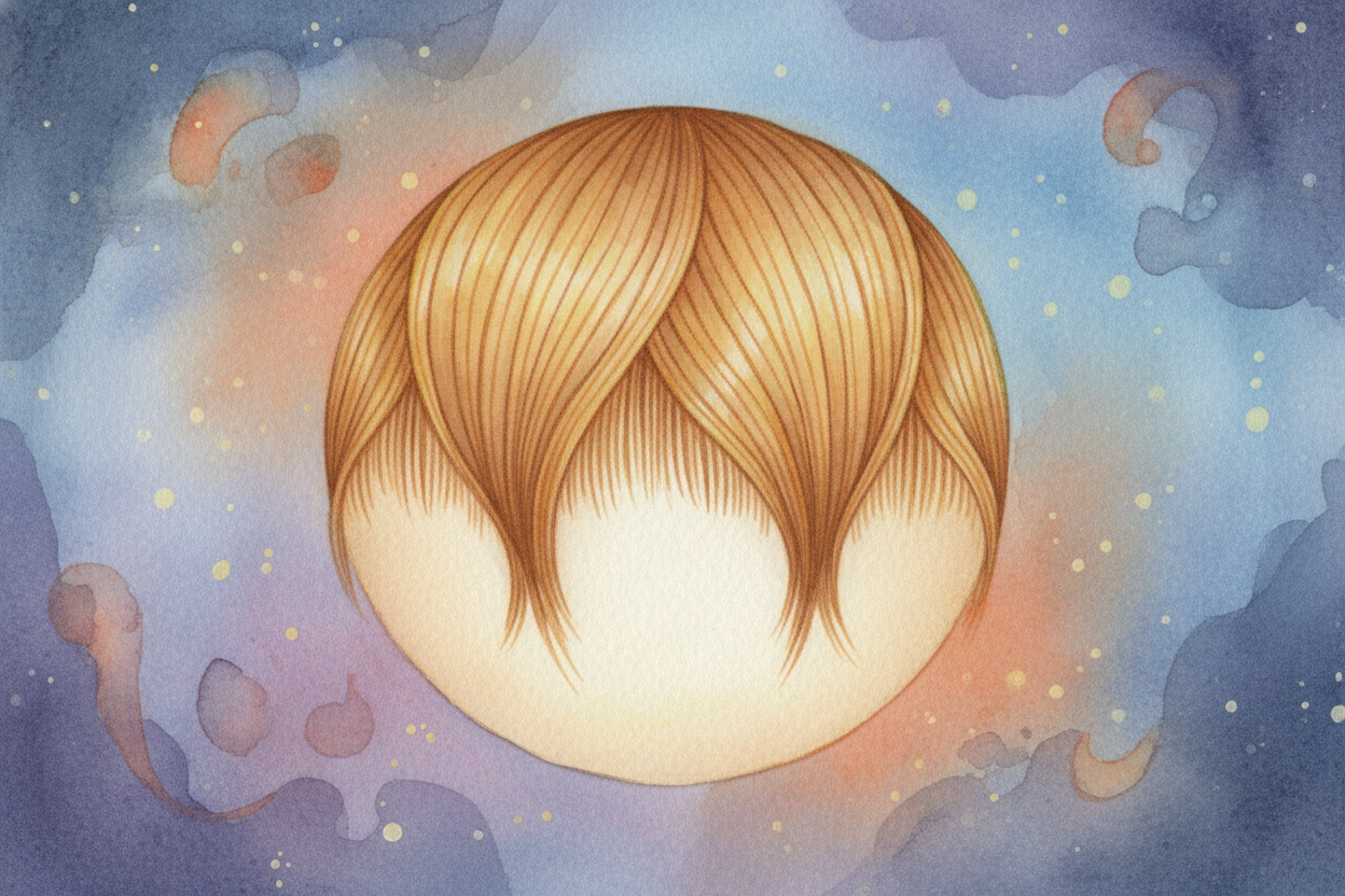 Now **upgrade to a sphere**—a ball. Hairs poke out everywhere: top, bottom, sides. You start combing at the north pole, 