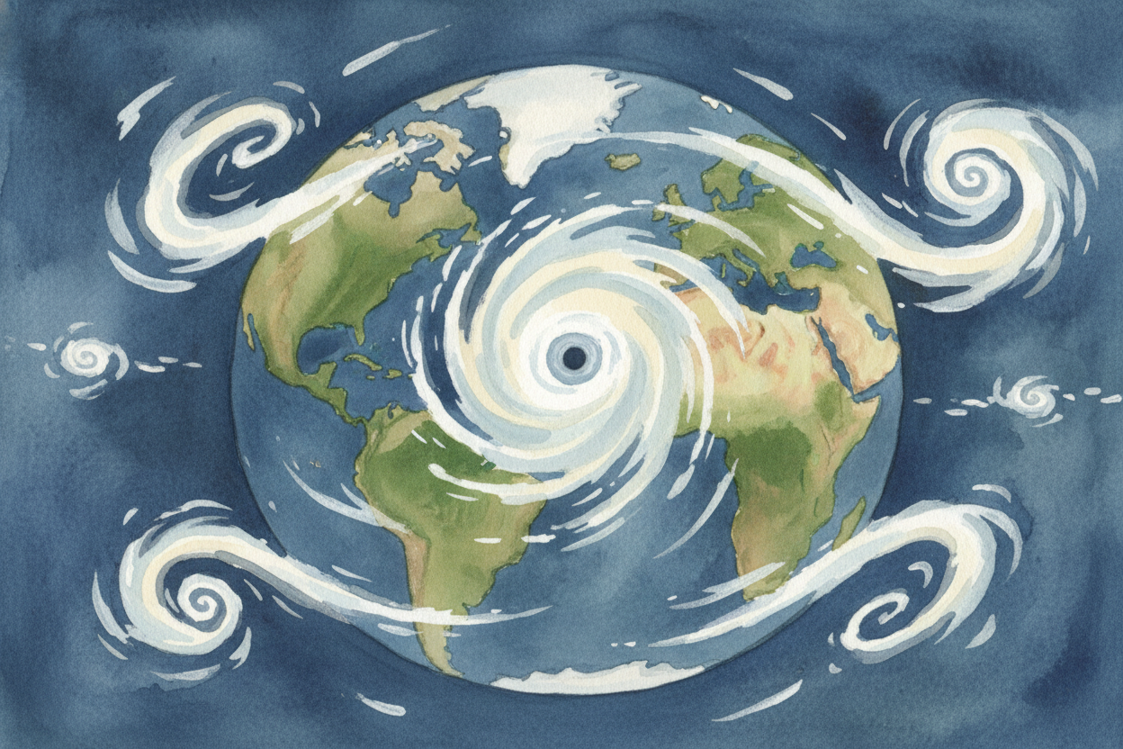 ~~This isn't just a math curiosity.~~ It explains real things. Earth's atmosphere has winds flowing in patterns, and tho