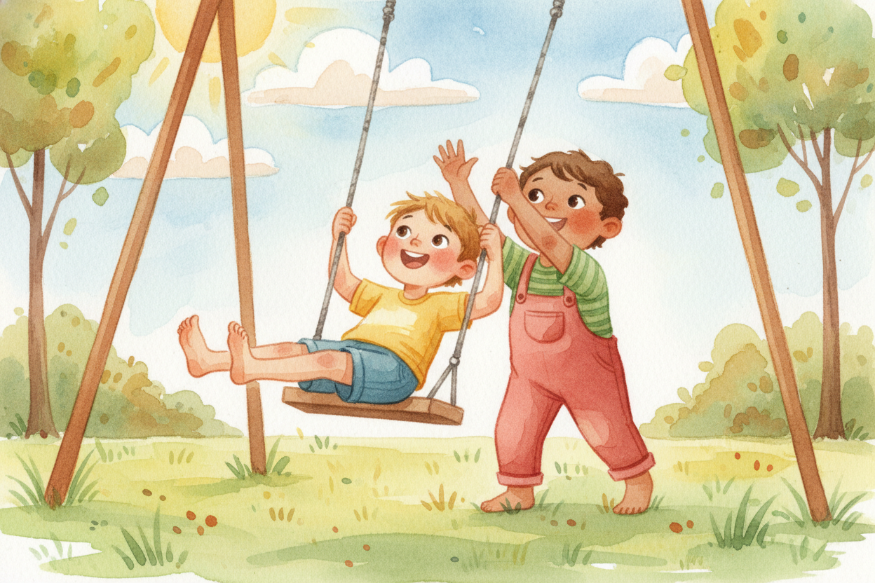 You're at the playground, friend on the swing, ready to help. You give a big push… then another… then another, whenever 