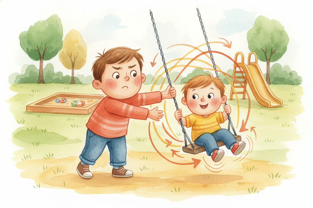 It's the same reason you can't just ~~shove a swing randomly~~ and expect it to soar. **Random pushes sometimes help, so