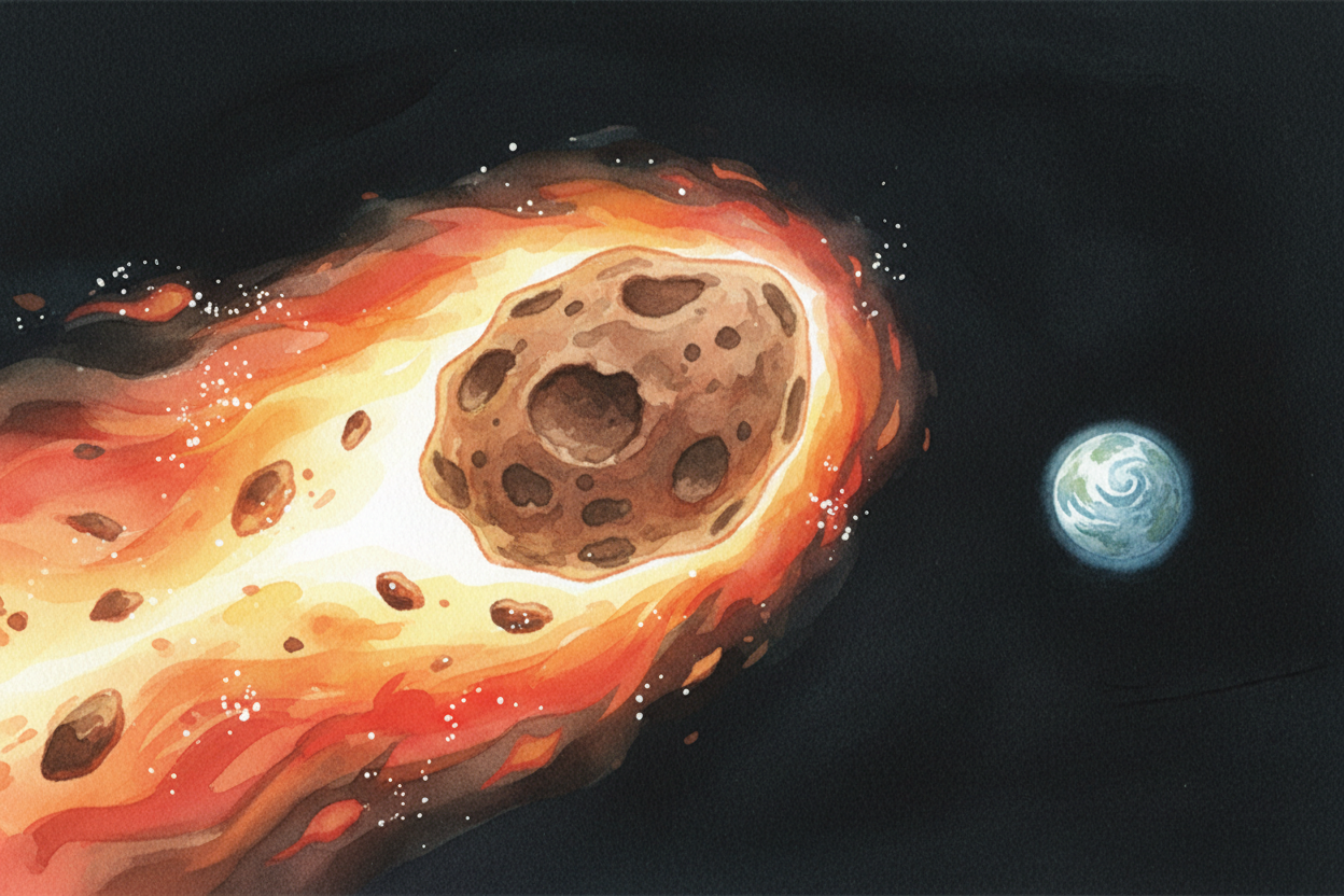 ~~The answer came from space.~~ A rock **the size of Mount Everest** — an asteroid about six miles wide — was hurtling t