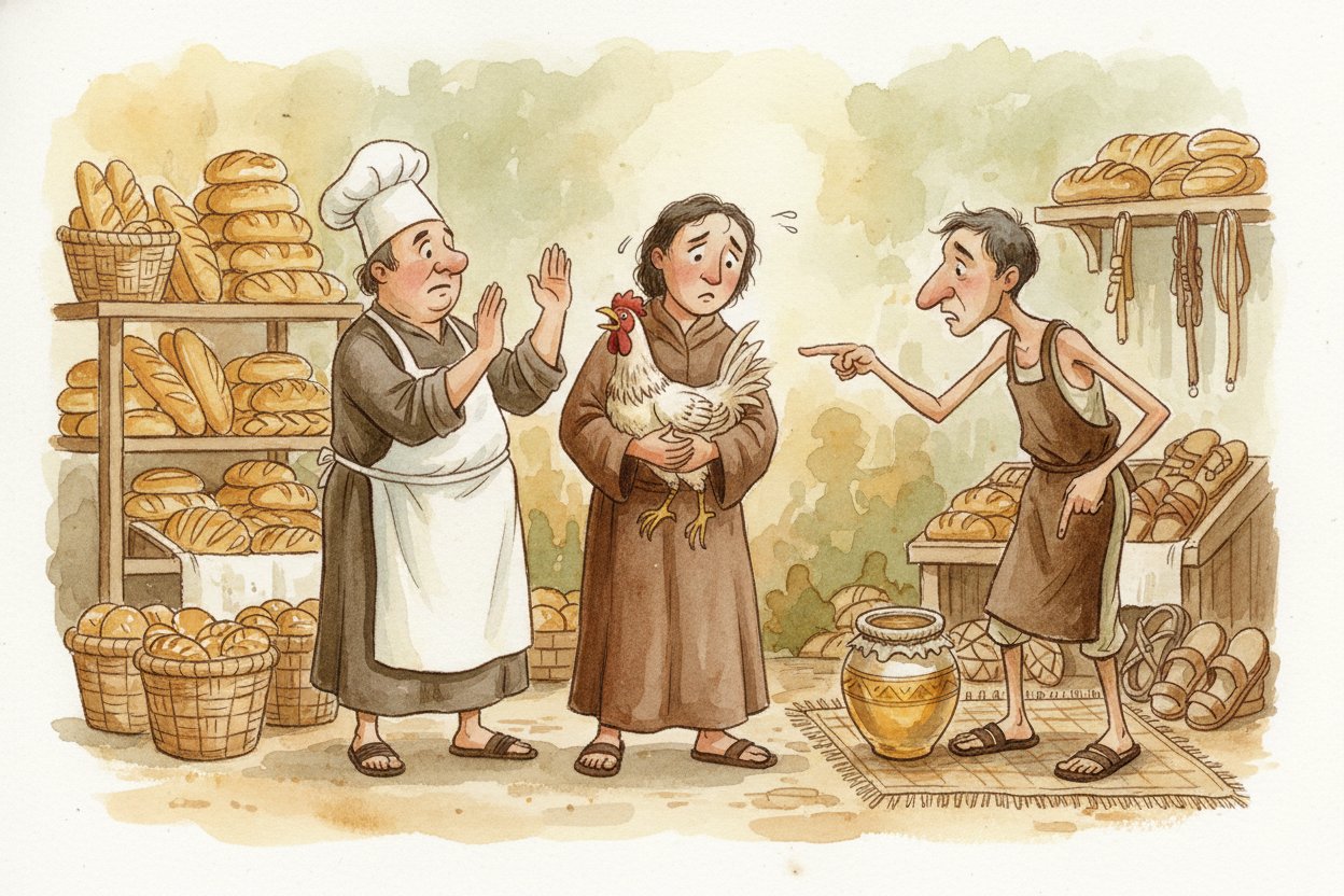 The trouble was **matching**. You wanted bread, but the baker _already had too many chickens_ and didn't want yours. You