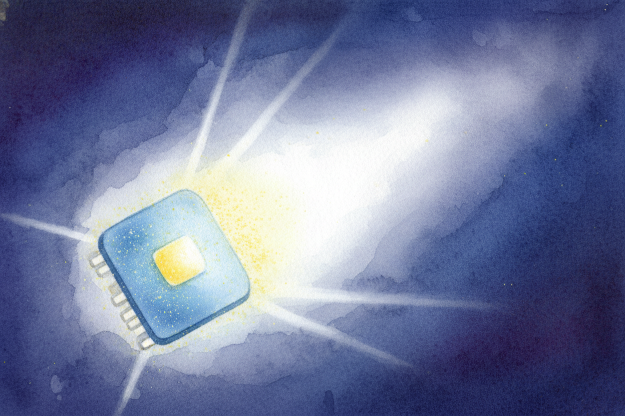 ~~Now here's the magic trick~~ that made it Nobel-worthy. Once you have blue light, you can coat the chip with a glowing