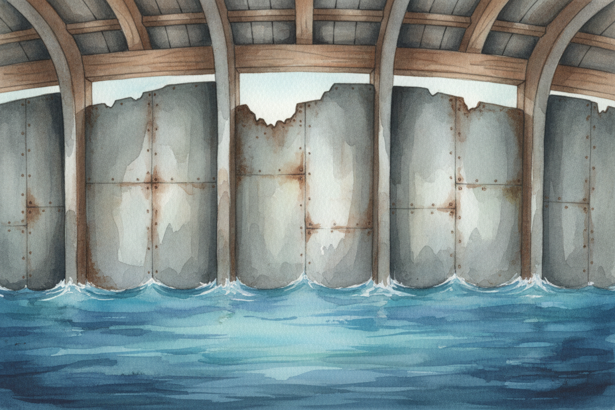 Now for ~~the design flaw~~ that made "a few hours" possible. Those tall dividing walls didn't reach the ceiling. They s