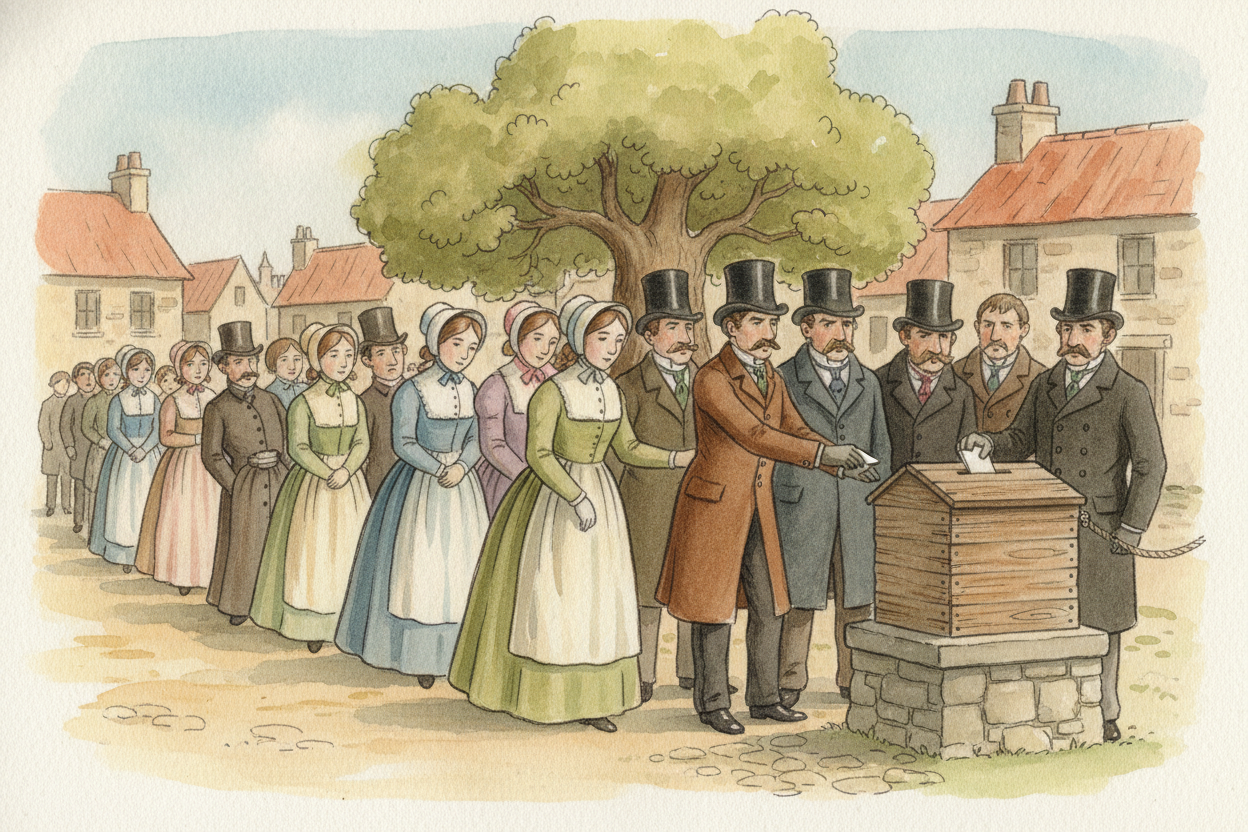 ~~Here's a strange fact~~ about the past: for a very long time, **half the grown-ups** in many countries weren't allowed