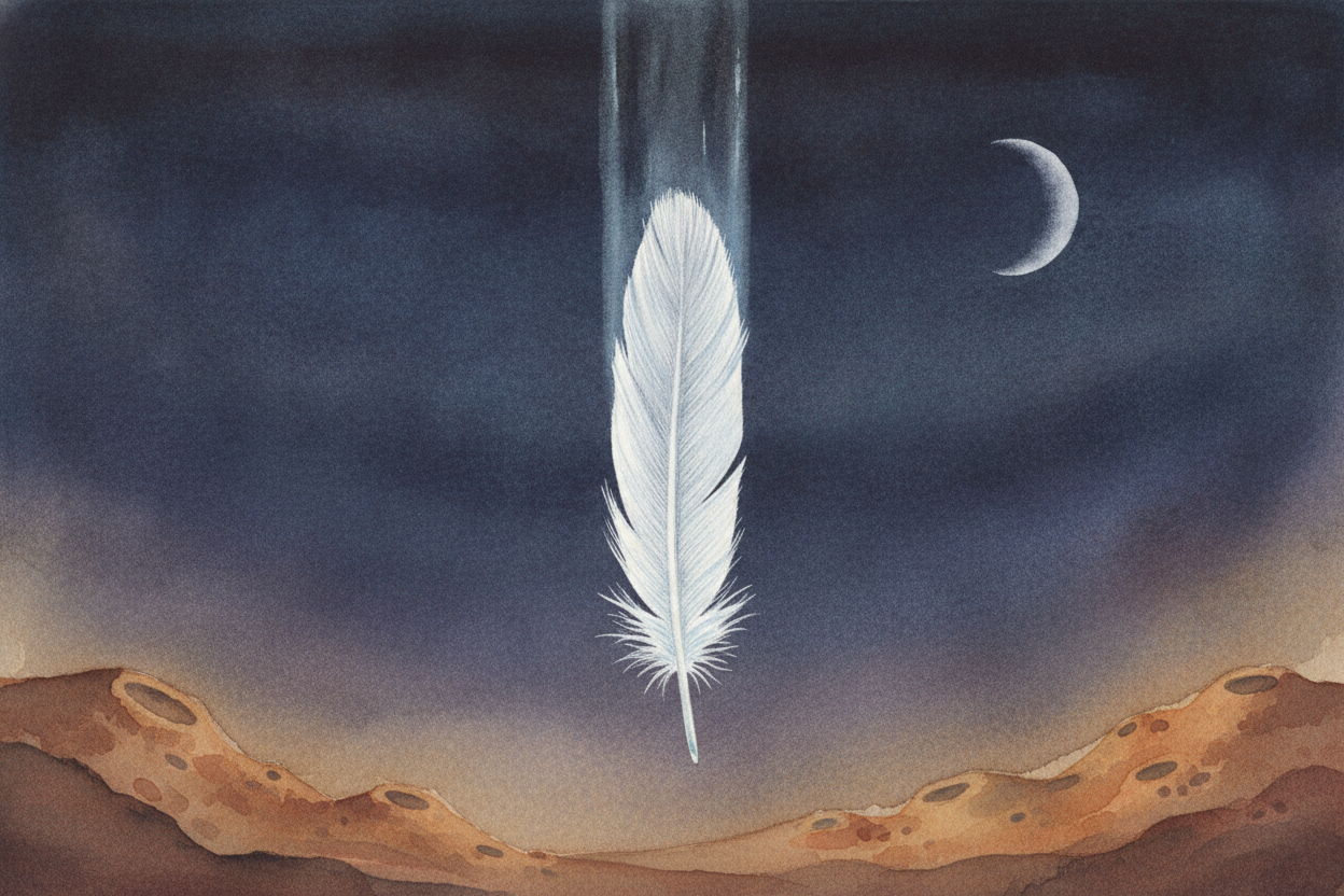 ~~That changes everything~~ for our feather. With no air to shove aside, the feather has **nothing slowing it down anymo