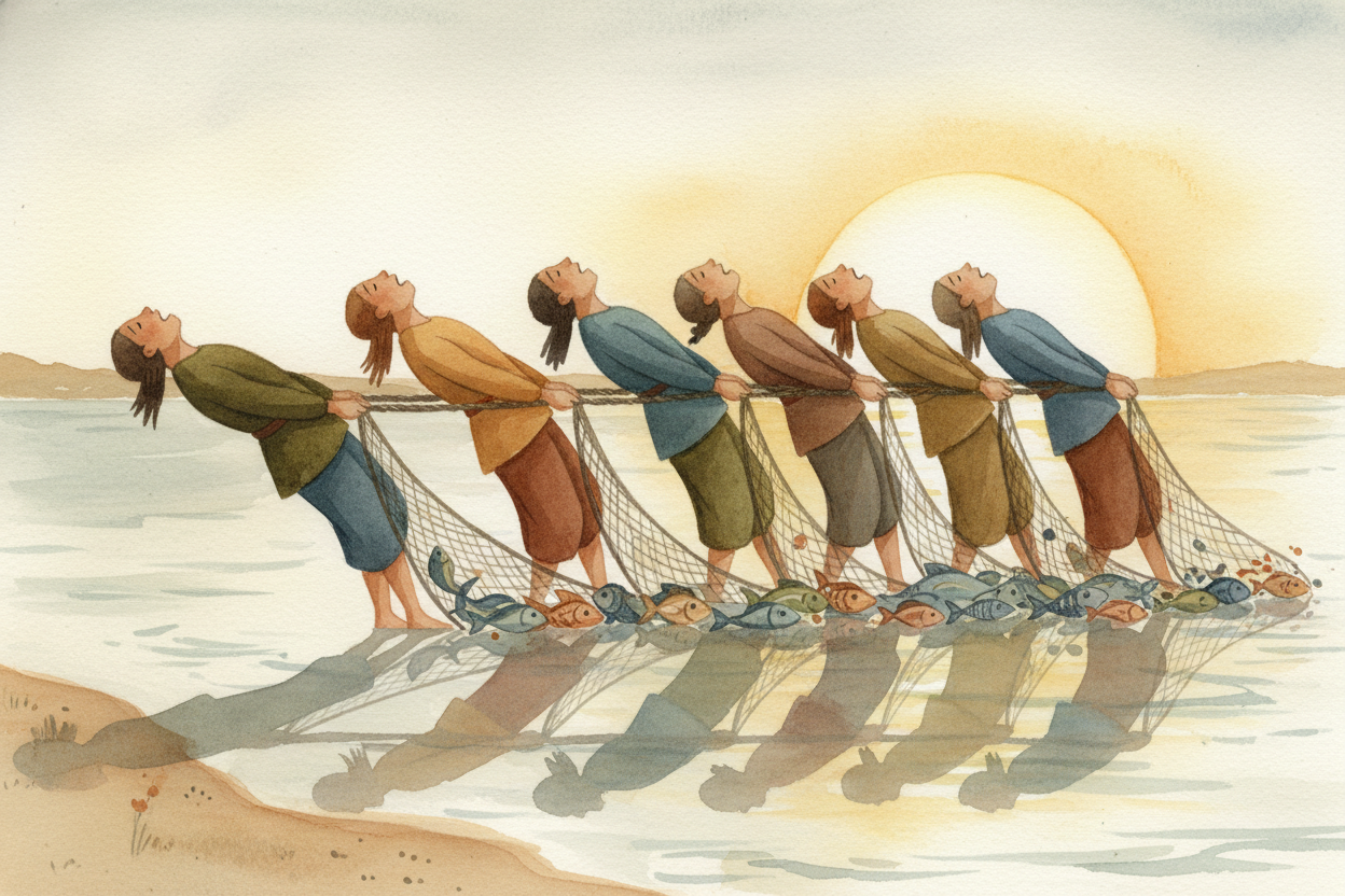 ~~Music also syncs people up.~~ When a group sings or drums together, **their heartbeats and breathing start to align**.