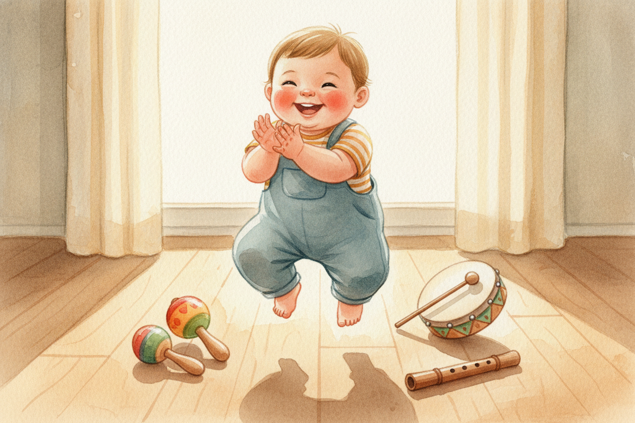 Babies seem to come **pre-loaded with musical instincts**. A six-month-old will ~~bounce to a beat~~. A toddler will hum