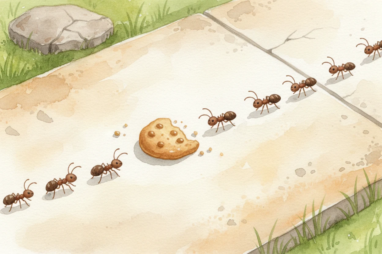 Why do ants walk in lines?