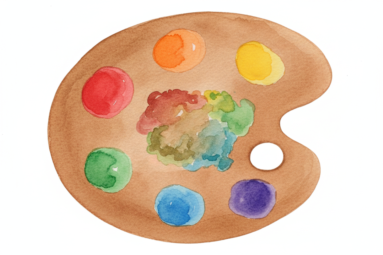 **Mix any two primaries** and you get a *secondary color*. Red plus yellow makes orange. Yellow plus blue makes green. B