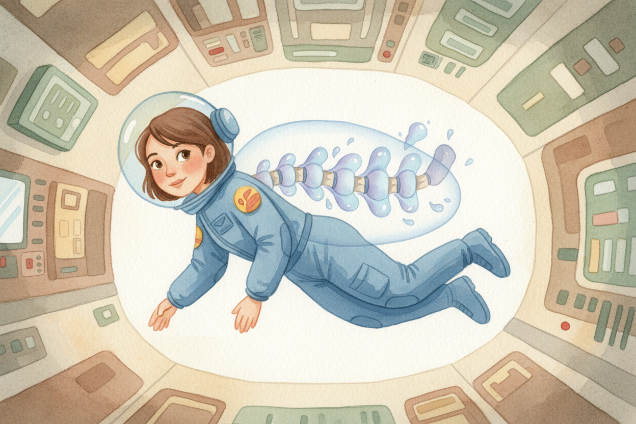 Now imagine you're floating in space. ~~No ground beneath you.~~ ~~No gravity pulling you down.~~ Suddenly, your spine d