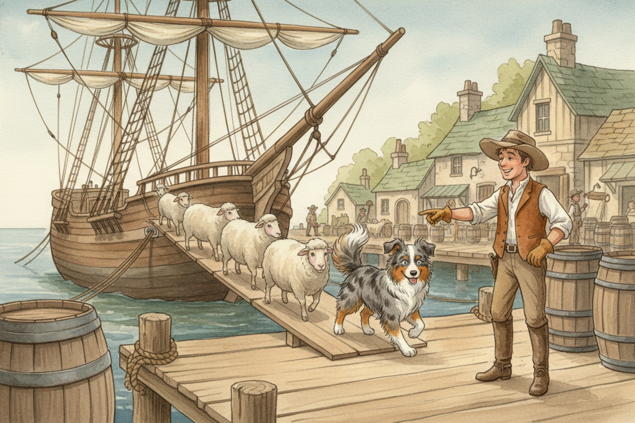 ~~The funny part?~~ ++Australian Shepherds++ *aren't even from Australia*. American ranchers in the 1800s called them th