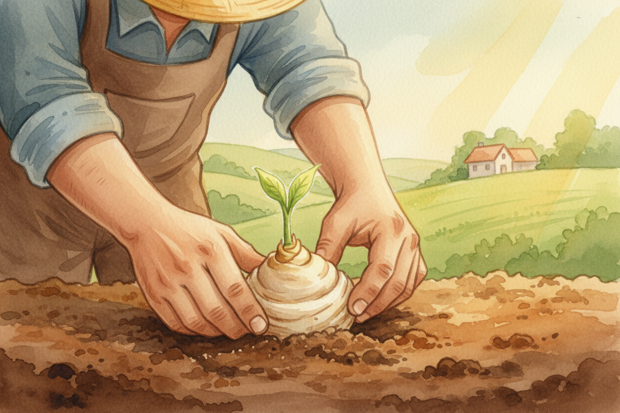 So farmers never needed seeds. They just dug up a chunk of ++rhizome++ from a good seedless banana plant and replanted i