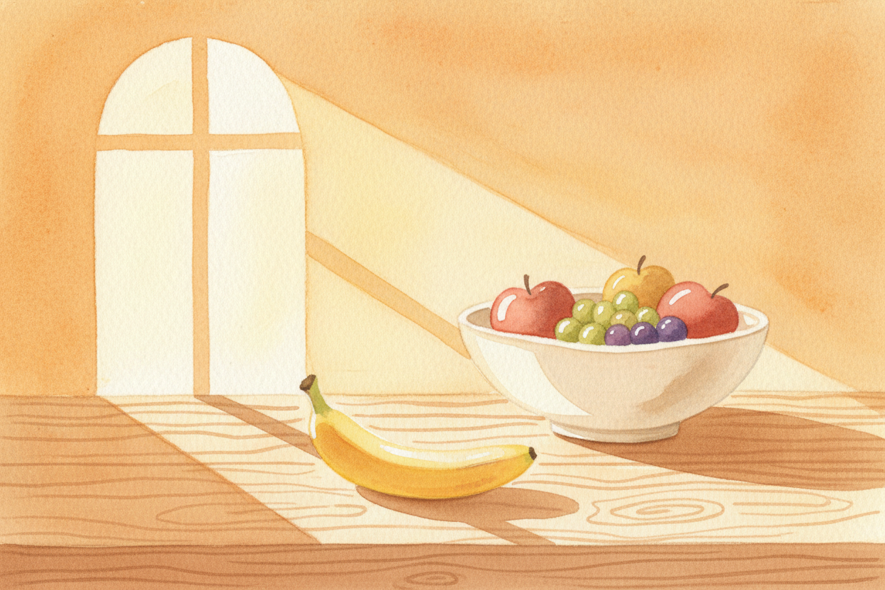 You leave a banana on the counter. It's perfect — **bright yellow, firm, ready to eat**. You turn your back for a day or