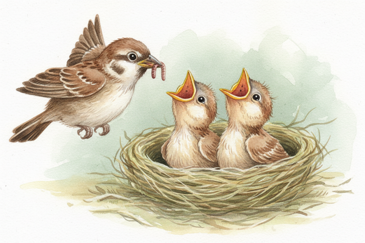 ~~Once the eggs hatch~~, the nest becomes a nursery. Baby birds — called chicks or nestlings — can't fly, can't hunt, ca