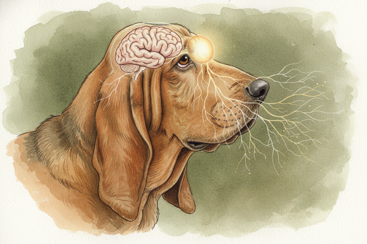 Inside the brain, there's a scent-processing center called the ++olfactory bulb++. In humans, it's **the size of a pea**
