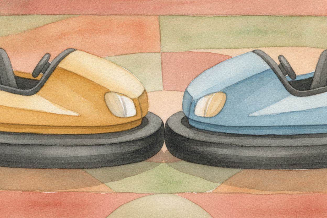 The first secret is the **squishy ring** around each car. That thick bumper is usually rubber or another springy materia