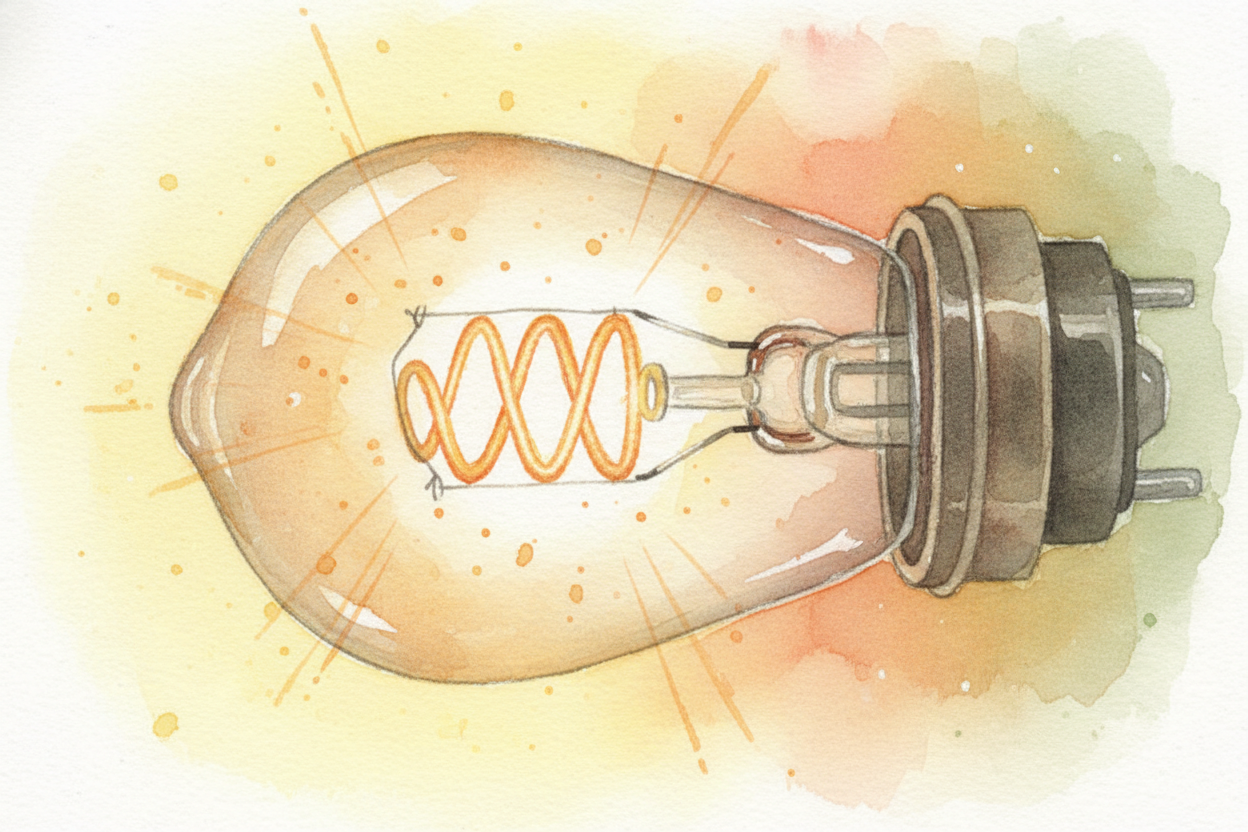 The answer is buried inside the bulb. Every headlight makes light by **heating something up or exciting tiny particles**