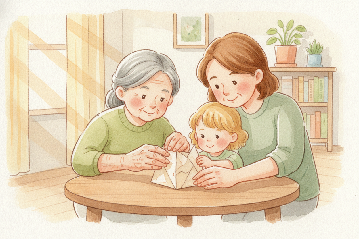 Traditions also give you something to pass down. Your grandmother taught your parent the *exact way to fold the lantern 
