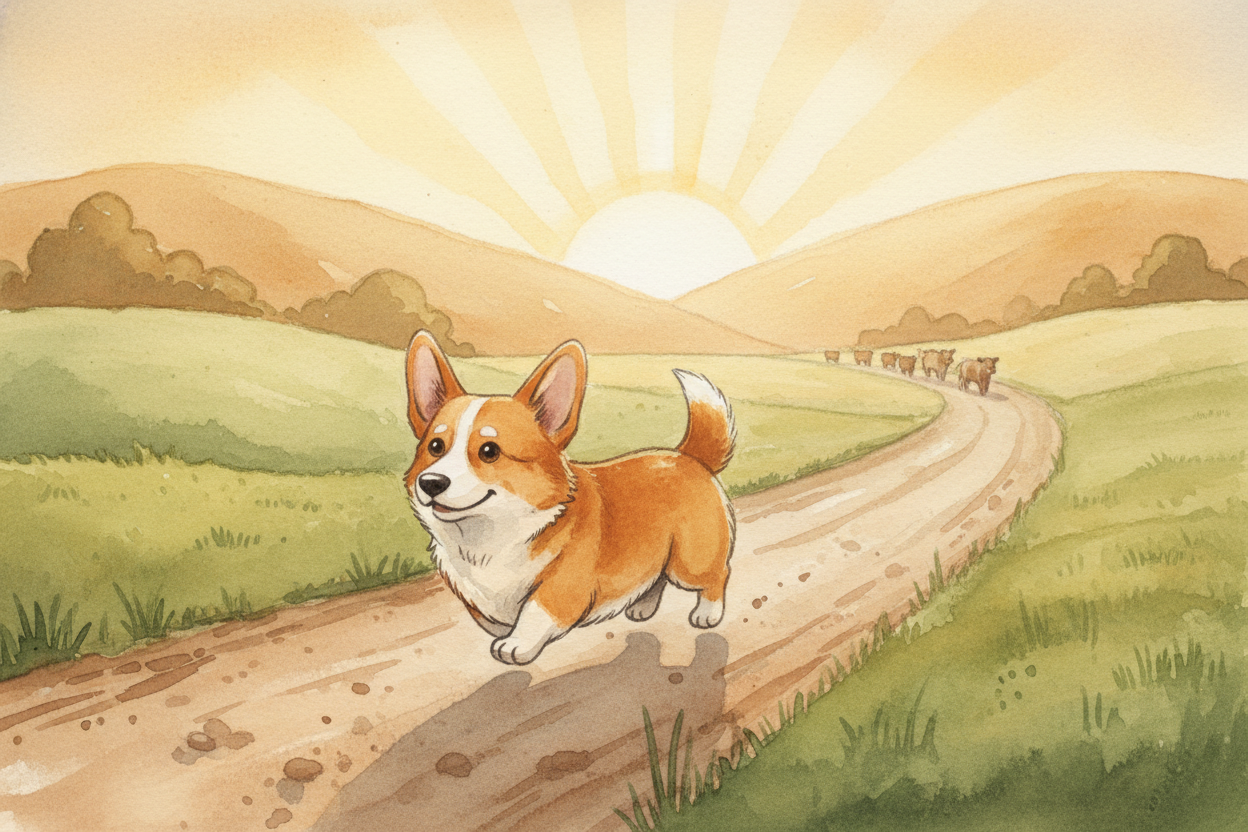 But short legs aren't just for **dodging**. They give the Corgi stamina. Tall dogs with long legs take big strides, whic