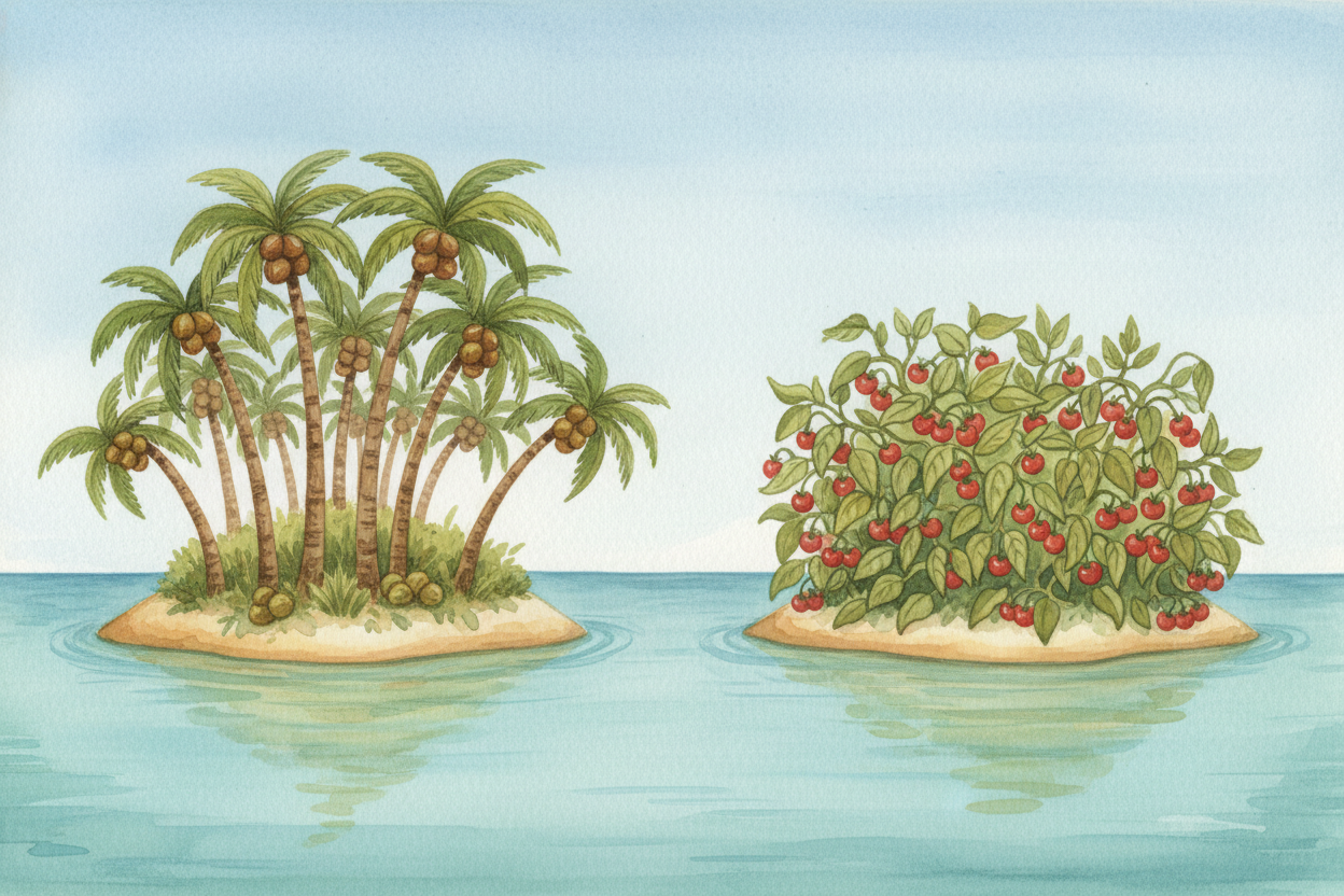 Imagine you live on an island where nothing grows except coconuts. Coconuts for breakfast, coconuts for lunch, coconut p