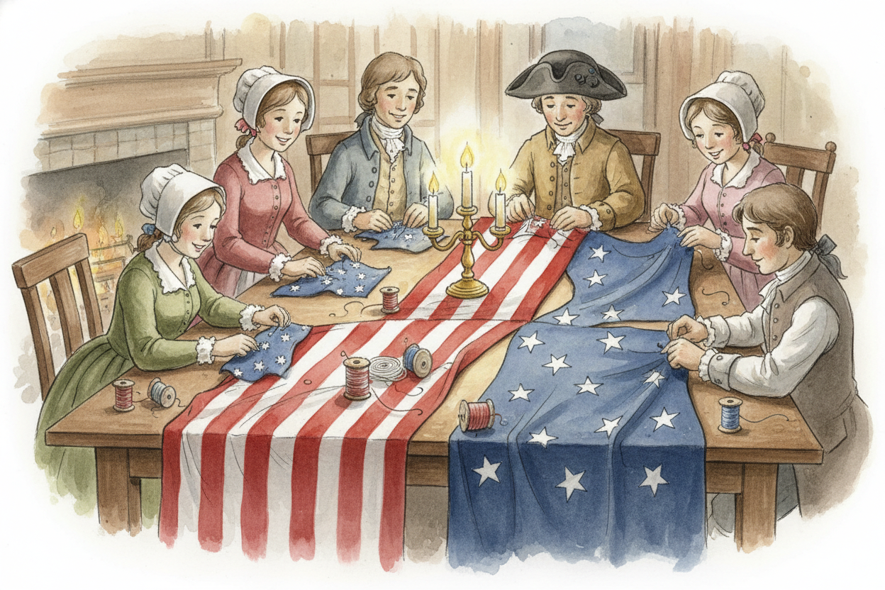 Flags also let groups invent themselves. When the ++United States++ broke away from ++Britain++, one of the first things