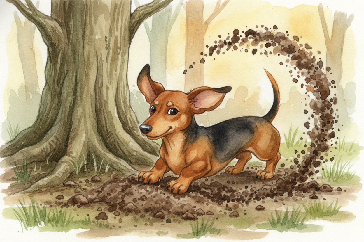 Even the Dachshund's chest got designed for the job. It's **deep and strong**, with big lungs packed in, so the dog coul