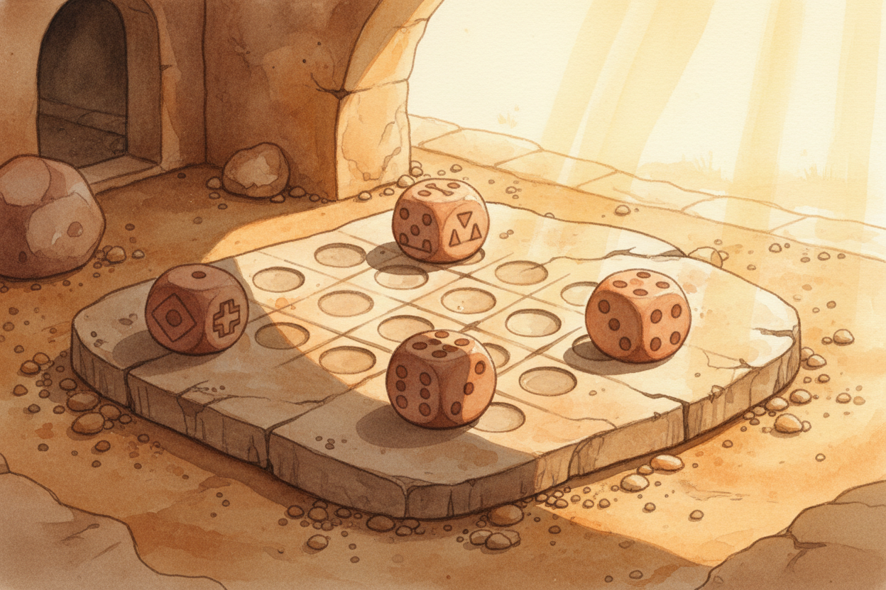 Dice are ancient. ~~Really ancient.~~ People were rolling dice in Egypt and Mesopotamia **five thousand years ago**, lon