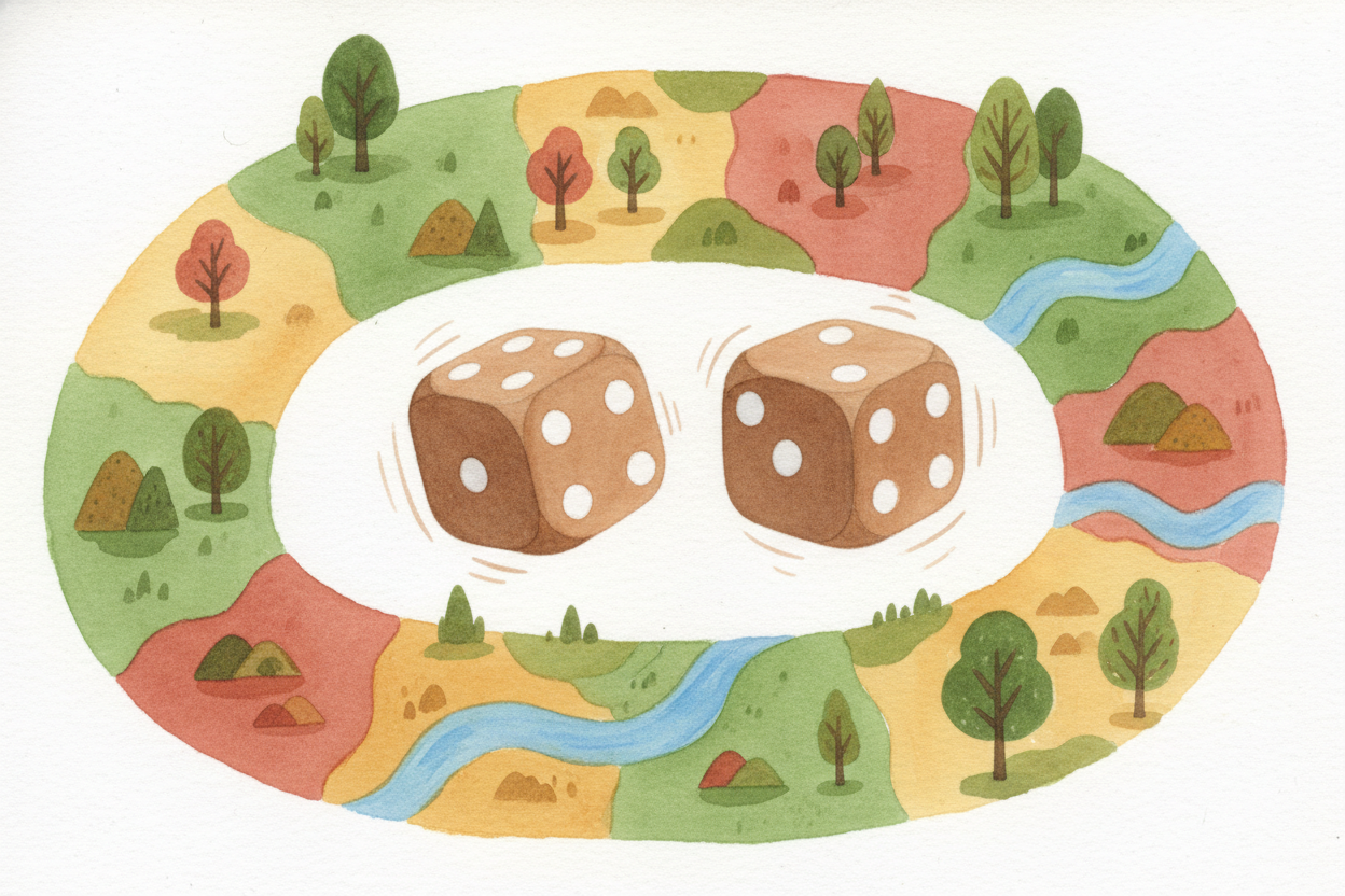 This matters because dice are used in games, and games move fast. You roll, you glance, you know the number in a fractio