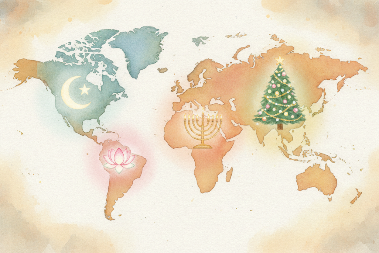 Religion is a huge holiday-maker, and religions spread differently around the world. ++Christianity++ is the majority fa
