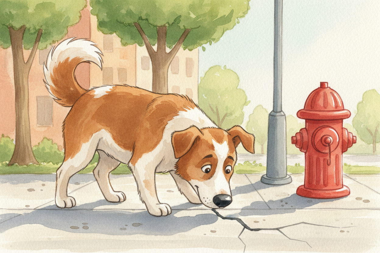 You've seen it happen: your dog stops mid-walk, nose to the ground, sniffing the same boring patch of sidewalk for what 