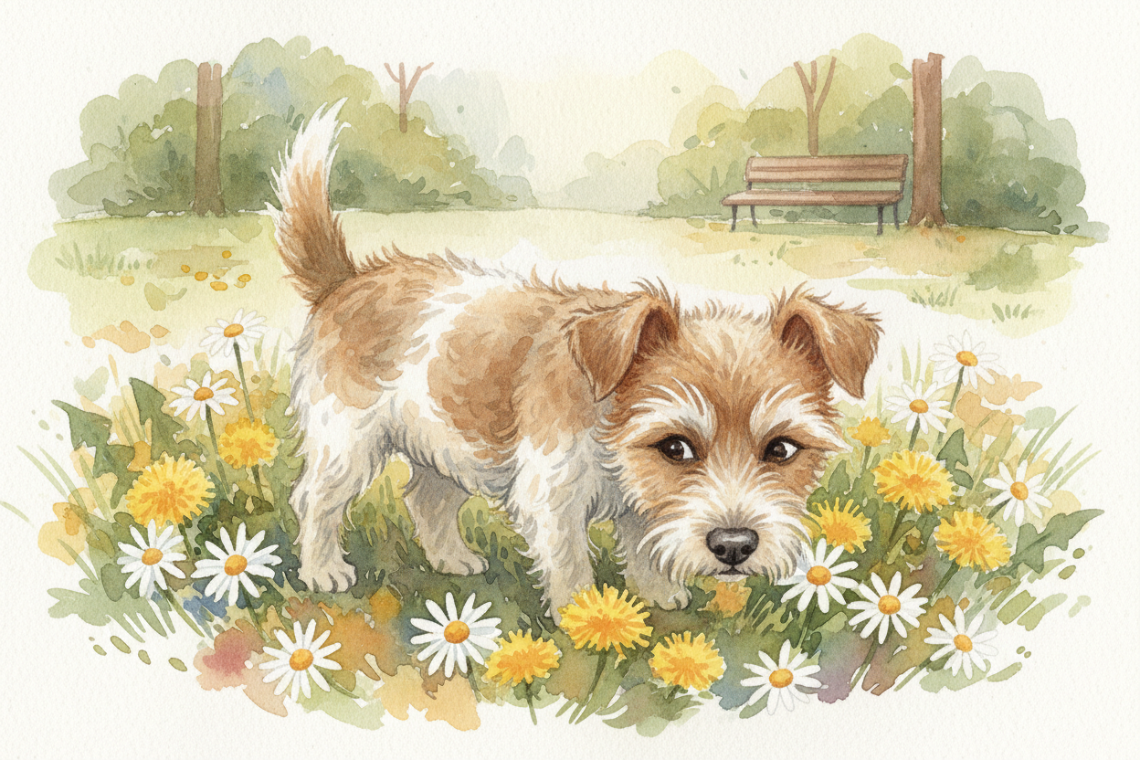 Sniffing also calms them down. ~~When a dog feels stressed or overwhelmed~~, sniffing *activates the thinking part of th